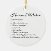 De namen van het Manuscript van de bruiloft Couple Keramisch Ornament (Voorkant)