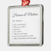 De namen van het Manuscript van de bruiloft Couple Metalen Ornament (Links)