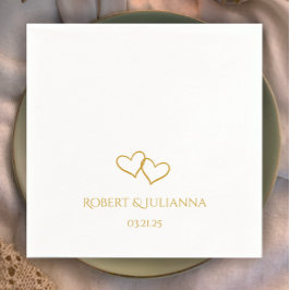 De namen van het paar dateren eenvoudige stijlvoll servet