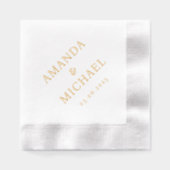 De namen van het paar en de trouwdatum elegant folie servetten (Voorkant)