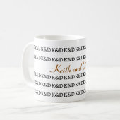 De namen van het paar gepersonaliseerd koffiemok (Voorkant links)