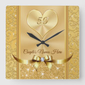 De Namen van het paar op de Verbluffende 50ste Klo Vierkante Klok (Voorkant)