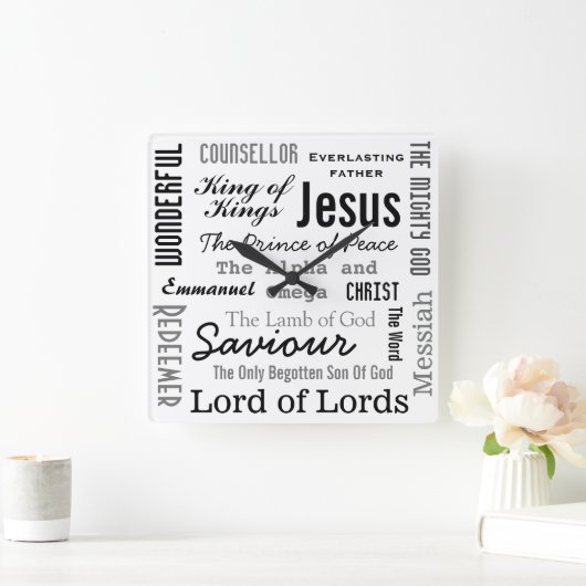 De namen van Jesus Canvas Print Vierkante Klok (Huis)