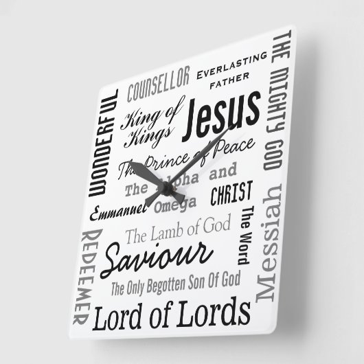 De namen van Jesus Canvas Print Vierkante Klok