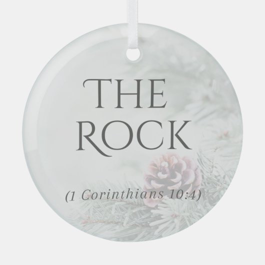 "De namen van Jesus" Glass Ornament - The Rock (Voorkant)