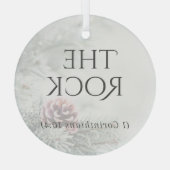 "De namen van Jesus" Glass Ornament - The Rock (Achterkant)