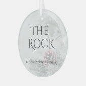 "De namen van Jesus" Glass Ornament - The Rock (Voorkant links)