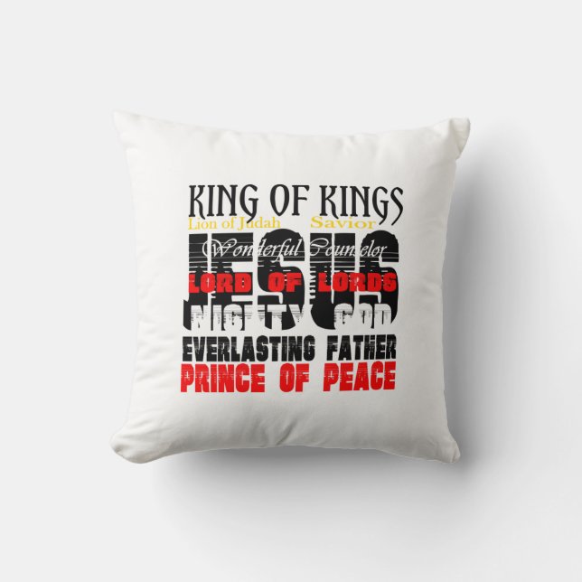 De namen van Jesus Isaiah 9:6 Christelijk Kussen (Voorkant)