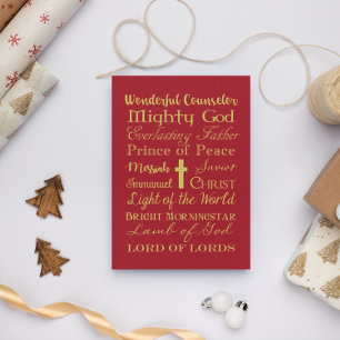 De namen van Jezus gepersonaliseerde kerst Kaart