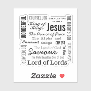De namen van Jezus Manuscript Tekst Sticker