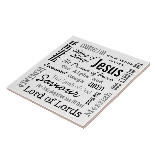 De namen van Jezus Manuscript Tekst Tegeltje (Zijkant)