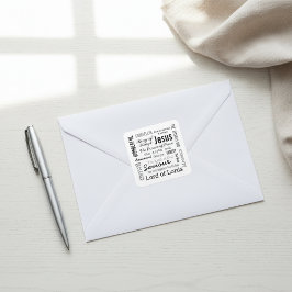 De namen van Jezus Manuscript Tekst Vierkante Sticker