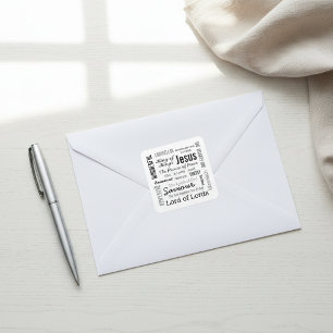 De namen van Jezus Manuscript Tekst Vierkante Sticker