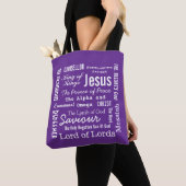 De Namen van Jezus paars Tote Bag (Dichtbij)
