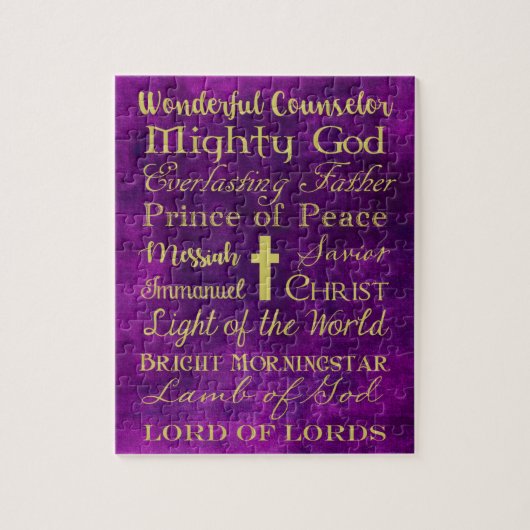 De namen van Jezus Paarse puzzel (Verticaal)