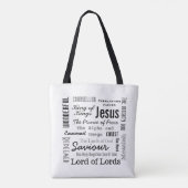 De Namen van Jezus Script Tekst Tote Bag (Achterkant)