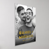 De namen van paren en datum vette typografie foto folie afdrukken (Laagn)