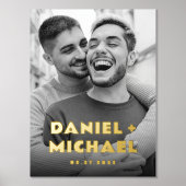 De namen van paren en datum vette typografie foto folie afdrukken (Voorkant)