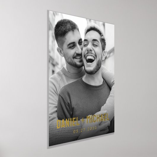 De namen van paren en datumfoto folie afdrukken (Laagn)