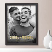 De namen van paren en datumfoto folie afdrukken