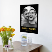 De namen van paren en van de datumfoto zwarte lijs folie afdrukken (Laag (Keuken))