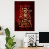 De namen van Yeshua/Jesus Collage Poster (Thuiskantoor)