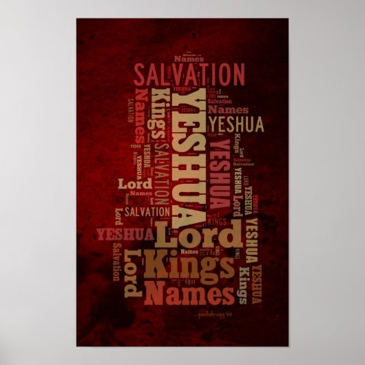 De namen van Yeshua/Jesus Collage Poster (Voorkant)