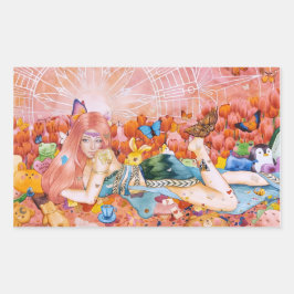 De namiddag rechthoekige sticker