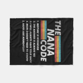 De Nana Code Grappige Gezelschap Regels Retro Fleece Deken (Voorkant (Horizontaal))