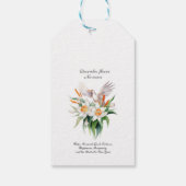De Narcissus bloem met bloemenvogel in december Cadeaulabel (Achterkant)