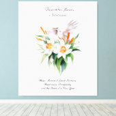 De Narcissus bloem met bloemenvogel in december Canvas Afdruk (Insitu (Houten vloer))