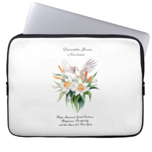 De Narcissus bloem met bloemenvogel in december Laptop Sleeve