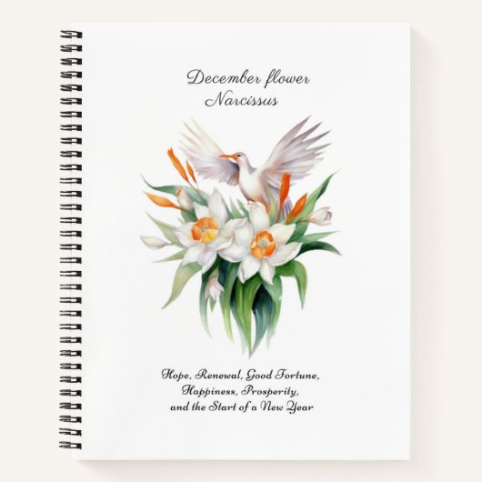 De Narcissus bloem met bloemenvogel in december Notitieboek (Voorkant)