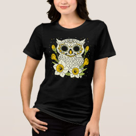 De Narcissus & Uil Skull van december Tri-Blend Shirt
