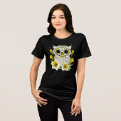 De Narcissus & Uil Skull van december Tri-Blend Shirt (Voorkant volledig)