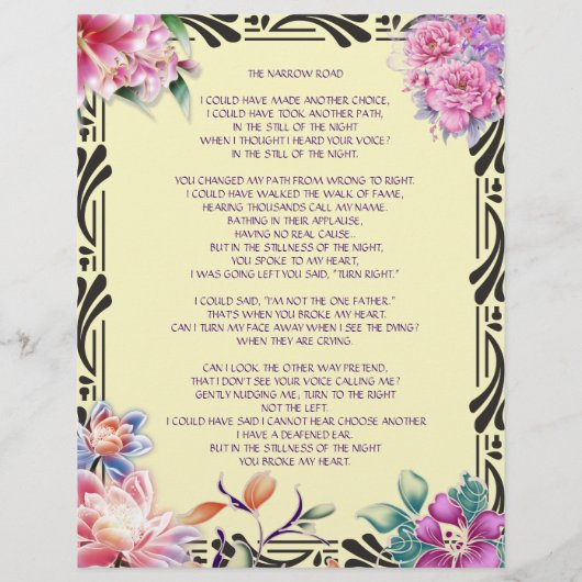 De Narrow Road Poetry - papier (Achterkant)