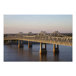 De Natchez-Vidalia-bruggen overspannen de Foto Afdruk