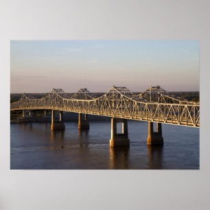 De Natchez-Vidalia-bruggen overspannen de Poster