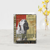 De Natie van Weimaraner: Vintage Weimaraner! Kaart (Gele Bloem)