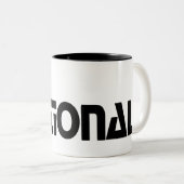 De nationale - 1980-promo-afbeelding tweekleurige koffiemok (Voorkant rechts)