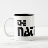 De nationale - 1980-promo-afbeelding tweekleurige koffiemok (Links)