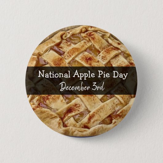 De nationale Apple Pie Dag is 3 december Ronde Button 5,7 Cm (Voorkant)