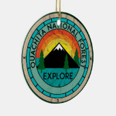 DE NATIONALE BOSBOUWARKANSAS-HOT VAN OUACHITA KERAMISCH ORNAMENT (Rechts)