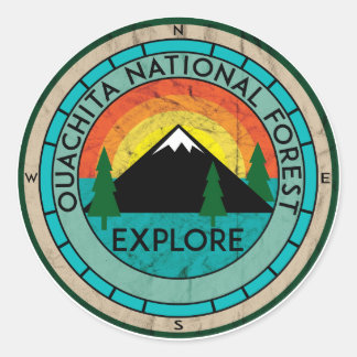 DE NATIONALE BOSBOUWARKANSAS-HOT VAN OUACHITA RONDE STICKER