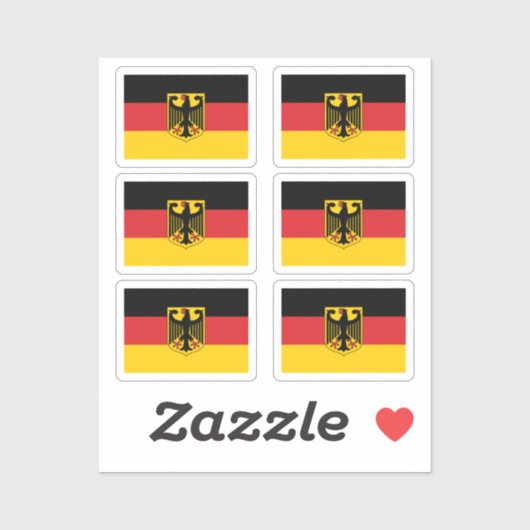 De nationale vlag van Duitsland pack van 6 Sticker (Vel)