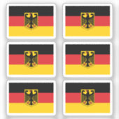 De nationale vlag van Duitsland pack van 6 Sticker (Voorkant)