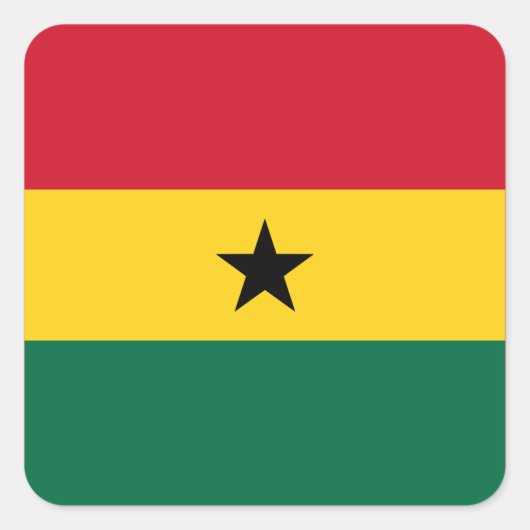 De nationale vlag van Ghana Vierkante Sticker (Voorkant)