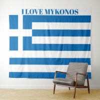 De nationale vlag van Griekenland Mykonos is extra