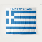 De nationale vlag van Griekenland Mykonos is extra Wandkleed (Voorkant (horizontaal))