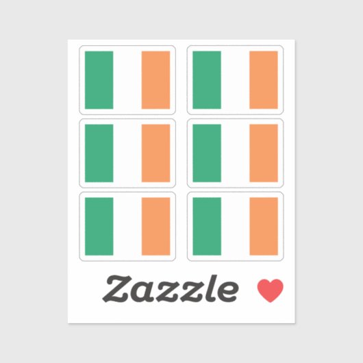 De nationale vlag van Ierland Collectie pack van 6 Sticker (Vel)